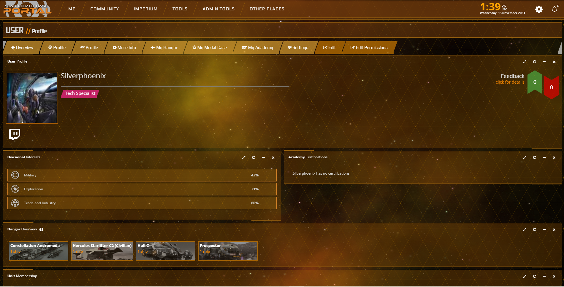 imperium user profile view